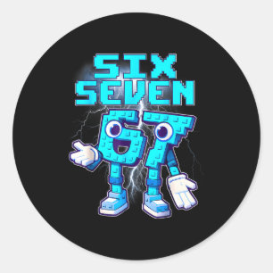 67 Six Seven 6-7 Lustiges Italienisches Brainrot M Runder Aufkleber