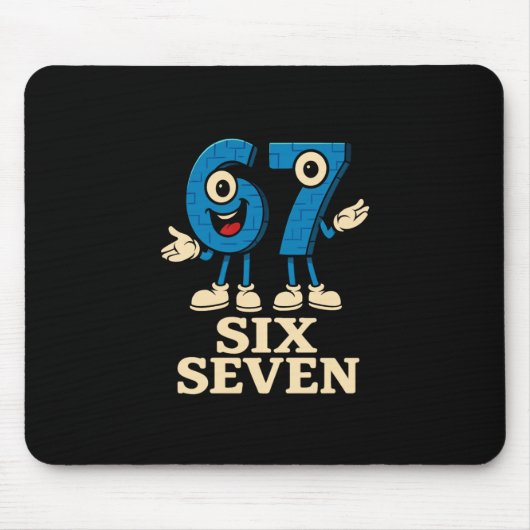 67 Six Seven 6-7 - Lustiges italienisches Brainrot Mousepad (Vorne)