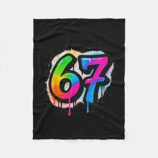67 Six Seven 6 7 Meme Design Lustig 6 7 3 Fleecedecke (Vorderseite)