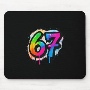 67 Six Seven 6 7 Meme Design Lustig 6 7 3 Mousepad