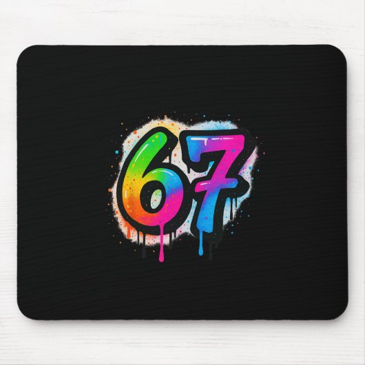 67 Six Seven 6 7 Meme Design Lustig 6 7 3 Mousepad (Vorne)