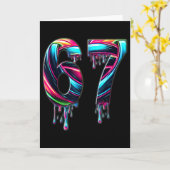 67 Six Seven 6 7 Meme Design Lustig 6 7  Karte (Gelbe Blume)