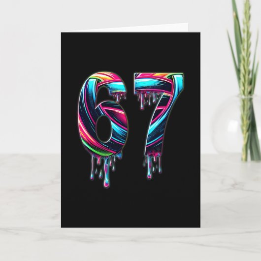 67 Six Seven 6 7 Meme Design Lustig 6 7 Karte (Vorderseite)