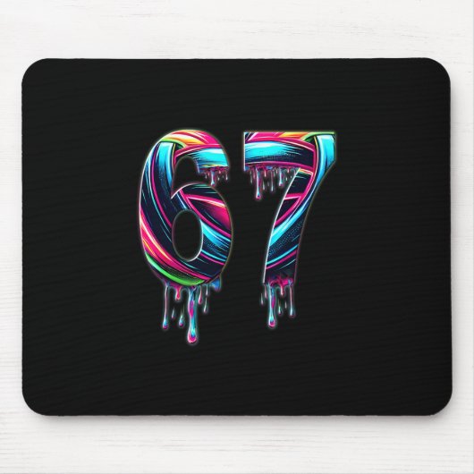 67 Six Seven 6 7 Meme Design Lustig 6 7 Mousepad (Vorne)