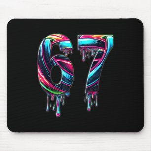 67 Six Seven 6 7 Meme Design Lustig 6 7 Mousepad