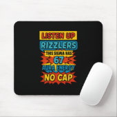 67 Six Seven 6 7 Meme Design Lustig 6 7 Sigma Rizz Mousepad (Mit Mouse)