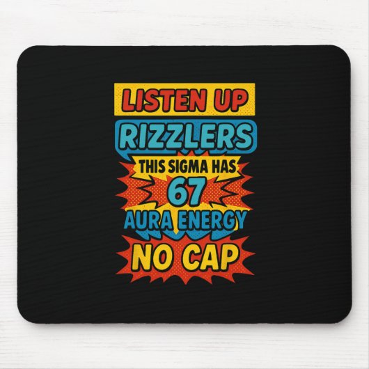 67 Six Seven 6 7 Meme Design Lustig 6 7 Sigma Rizz Mousepad (Vorne)