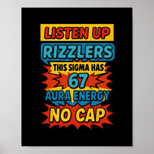 67 Six Seven 6 7 Meme Design Lustig 6 7 Sigma Rizz Poster (Vorne)