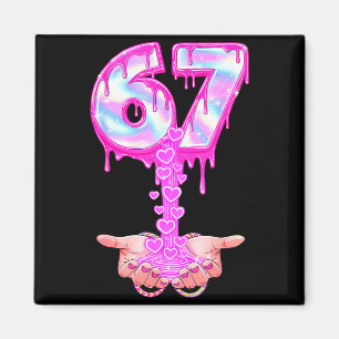 67 Six Seven 6 7 Meme Valentinstag Lustig Frauen M Magnet