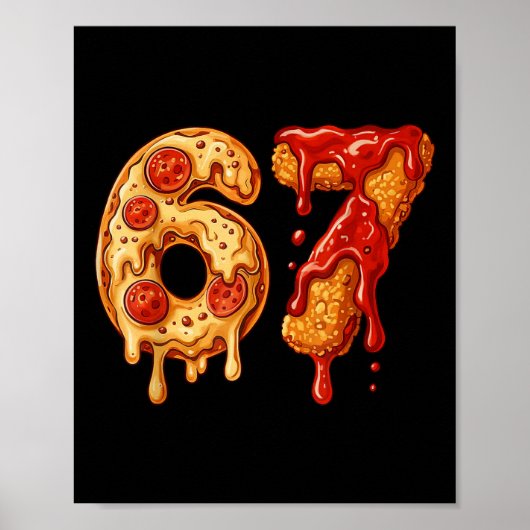 67 Six Seven 6-7 Pizza & Chicken Nugget - Kids Bra Poster (Vorne)