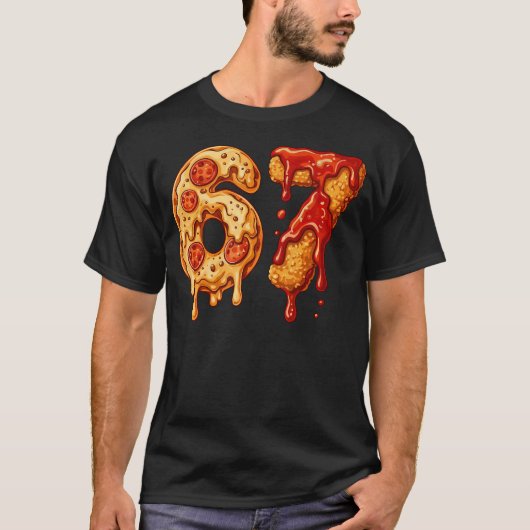 67 Six Seven 6-7 Pizza Chicken Nugget - Kids Brai T-Shirt (Vorderseite)
