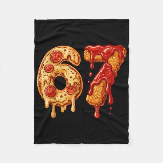 67 Six Seven 6-7 Pizza & Chicken Nugget - Kinder B Fleecedecke (Vorderseite)