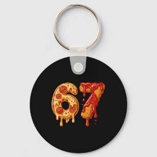 67 Six Seven 6-7 Pizza Und Chicken Nugget - Brainr Schlüsselanhänger