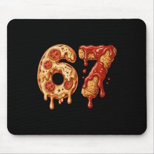 67 Six Seven 6-7 Pizza und Chicken Nugget Hirnverr Mousepad