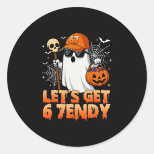 67 Six Seven 6 7endy Lass uns Sendy Meme Halloween Runder Aufkleber