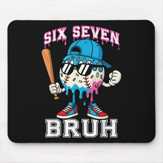 67 Six Seven Baseball Eis Drip Nummer 67 Pla Mousepad (Vorne)