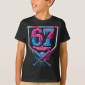 67 Six Seven Baseball Ice Cream Drip Cool Meme 67 T-Shirt (Vorderseite)