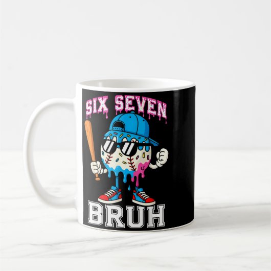 67 Six Seven Baseball Ice Cream Drip Number 67 Pla Kaffeetasse (Links)