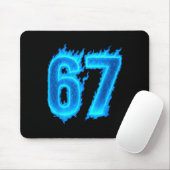 67 Six Seven Blaue Flamme Bunt Cool Lustig 6 7 Mic Mousepad (Mit Mouse)
