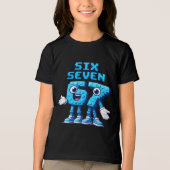 67 Six Seven Blue Retro Pop Culture Tri-Blend Shirt (Vorderseite)