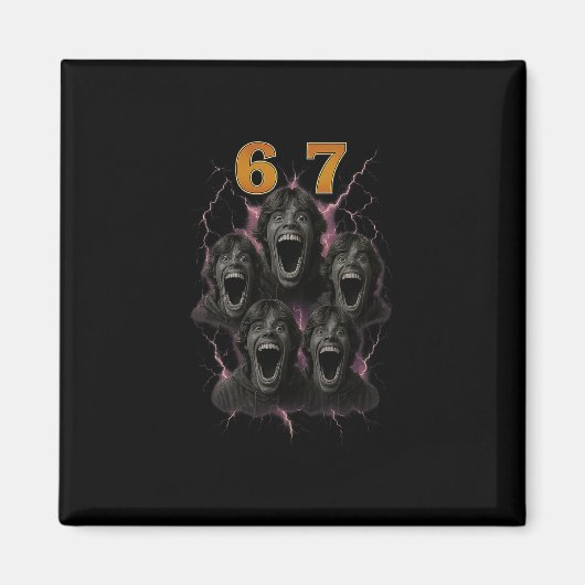 67 Six Seven Bootleg 6 7 Meme Design Lustig 6 7 1  Magnet (Vorne)