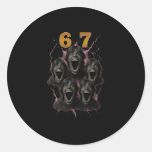 67 Six Seven Bootleg 6 7 Meme Design Lustig 6 7 1 Runder Aufkleber