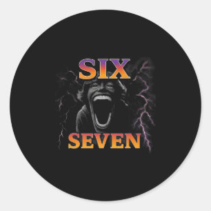 67 Six Seven Bootleg 6 7 Meme Design Lustig 6 7  Runder Aufkleber
