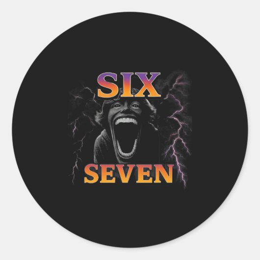 67 Six Seven Bootleg 6 7 Meme Design Lustig 6 7  Runder Aufkleber (Vorderseite)