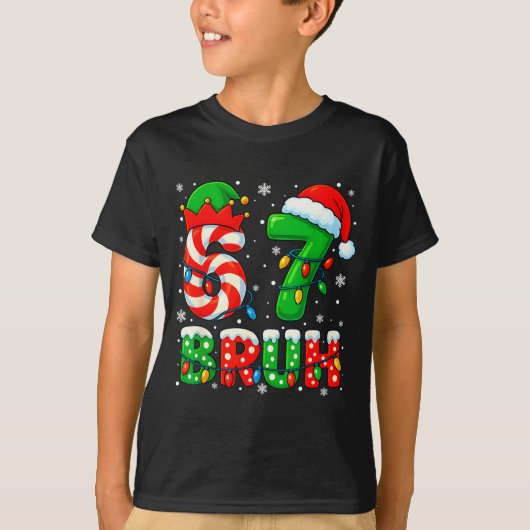 67 Six Seven Bruh 6 7 Meme Funny Christmas Santa E T-Shirt (Vorderseite)