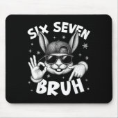 67 Six Seven Bruh Cute Bunny Face With Sungles Eas Mousepad (Vorne)