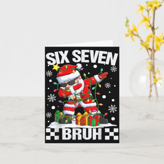 67 Six Seven Bruh Funny Christmas 6 7 Meme Men Wom Karte (Gelbe Blume)