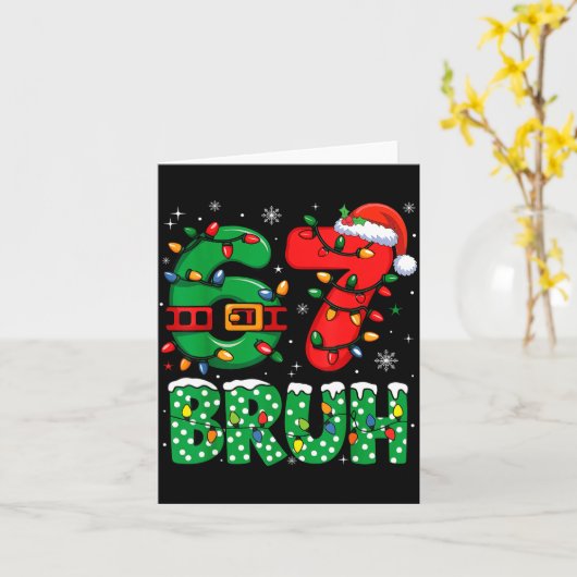 67 Six Seven Bruh Funny Christmas 6 7 Meme Men Wom Karte (Gelbe Blume)