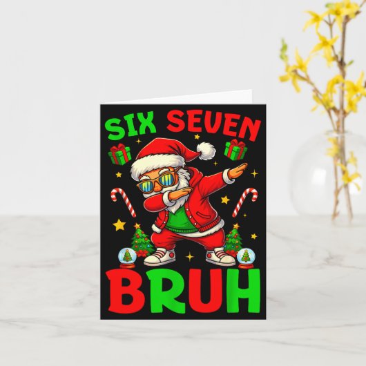 67 Six Seven Bruh Funny Christmas 6 7 Meme Men Wom Karte (Gelbe Blume)