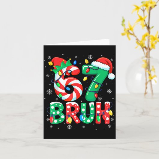 67 Six Seven Bruh Funny Christmas 6 7 Meme Men Wom Karte (Gelbe Blume)