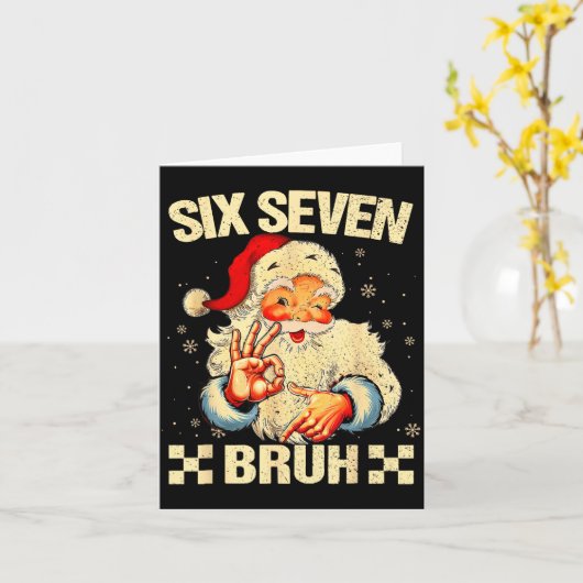67 Six Seven Bruh Funny Christmas 6 7 Meme Men Wom Karte (Gelbe Blume)