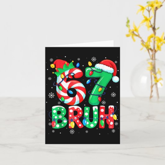 67 Six Seven Bruh Funny Christmas 6 7 Meme Men Wom Karte (Gelbe Blume)