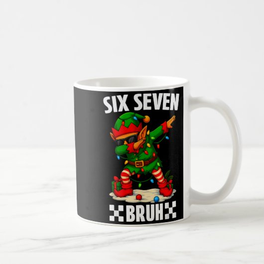 67 Six Seven Bruh Funny Christmas Dabbing Elf 6 7 Kaffeetasse (Rechts)