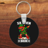 67 Six Seven Bruh Funny Christmas Dabbing Elf 6 7 Schlüsselanhänger (Vorderseite)