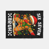 67 Six Seven Bruh Funny Christmas Dabbing Gingerbr Fleecedecke (Vorderseite (Horizontal))