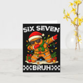 67 Six Seven Bruh Funny Christmas Dabbing Gingerbr Karte (Gelbe Blume)