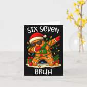 67 Six Seven Bruh Funny Christmas Dabbing Gingerbr Karte (Gelbe Blume)