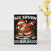 67 Six Seven Bruh Funny Christmas Dabbing Santa 6  Karte (Gelbe Blume)