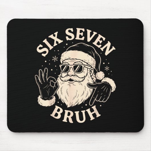 67 Six Seven Bruh Funny Christmas Santa 6 7 Meme  Mousepad (Vorne)