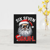 67 Six Seven Bruh Funny Santa Bruh Plaid Christmas Karte (Gelbe Blume)