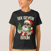 67 Six Seven Bruh Funny Santa Christmas 67 Meme Xm T-Shirt (Vorderseite)