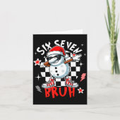 67 Six Seven Bruh Funny Snowman Christmas 6 7 Meme Karte (Vorderseite)