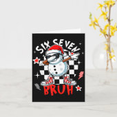 67 Six Seven Bruh Funny Snowman Christmas 6 7 Meme Karte (Gelbe Blume)