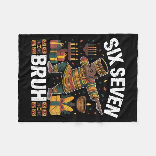 67 Six Seven Bruh Kwanzaa Dabbing 6 7 Meme Funny C Fleecedecke (Vorderseite (Horizontal))
