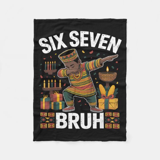 67 Six Seven Bruh Kwanzaa Dabbing 6 7 Meme Lustig  Fleecedecke (Vorderseite)