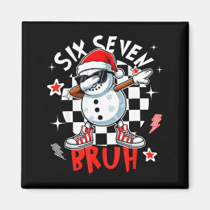 67 Six Seven Bruh Lustiger Schneemann Weihnachten  Magnet